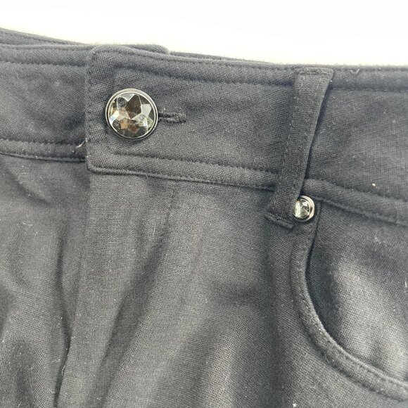 Seven7 Women's Black Bling Skinny Leg Stretch Pull On Legging Ponte Pant Sz 10 - Picture 7 of 12